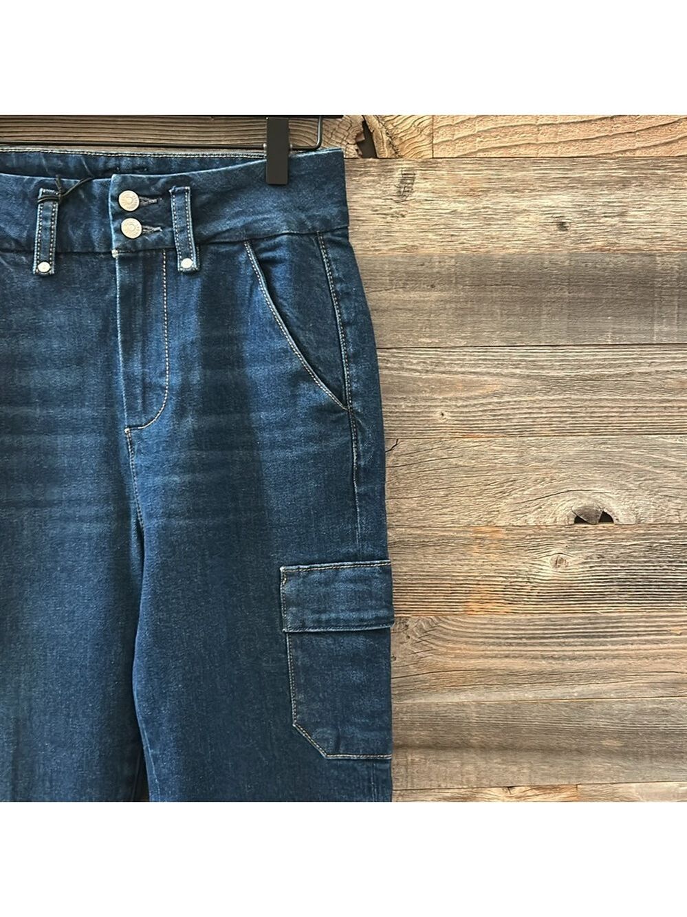 NWT Paige Dion Cargo Pockets Gracie Lou Wide Leg Jean Size 26 - Picture 6 of 13